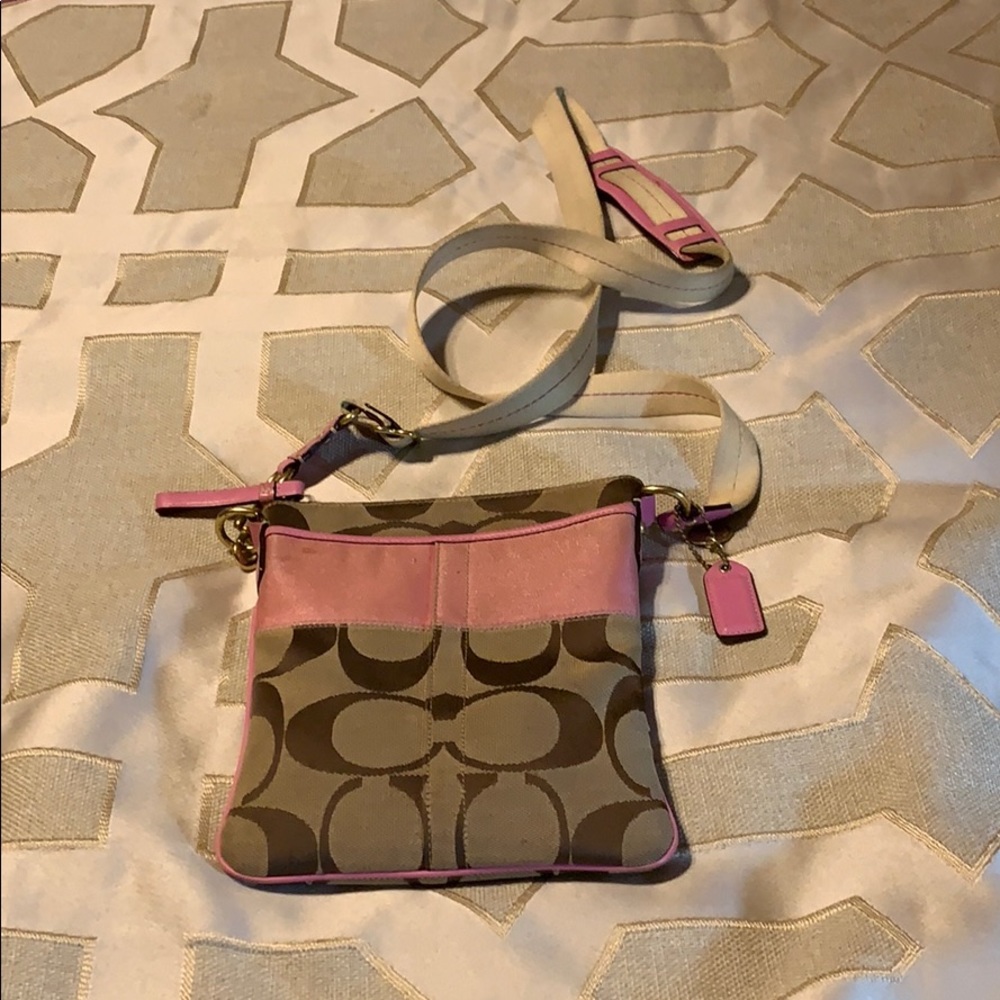 Coach pink cross body